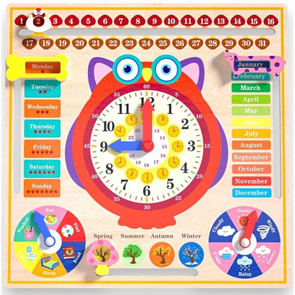 Drvena igračka Multifunkcionalni sat BBO GB-021 - ODDO igračke