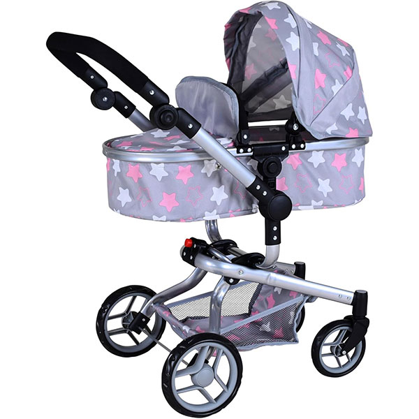 Kolica za lutke Knorr Boonk Star Grey Pink 909443 - ODDO igračke