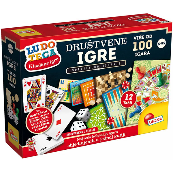 Društvene igre SR Ludoteka 100 društvenih igara Lisciani RS68791 - ODDO igračke