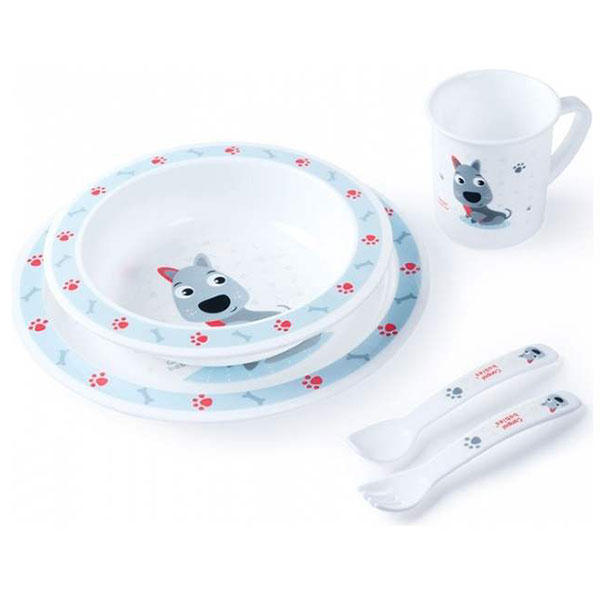 Canpol Baby Set za Hranjenje - Dog 4/401_blu - ODDO igračke