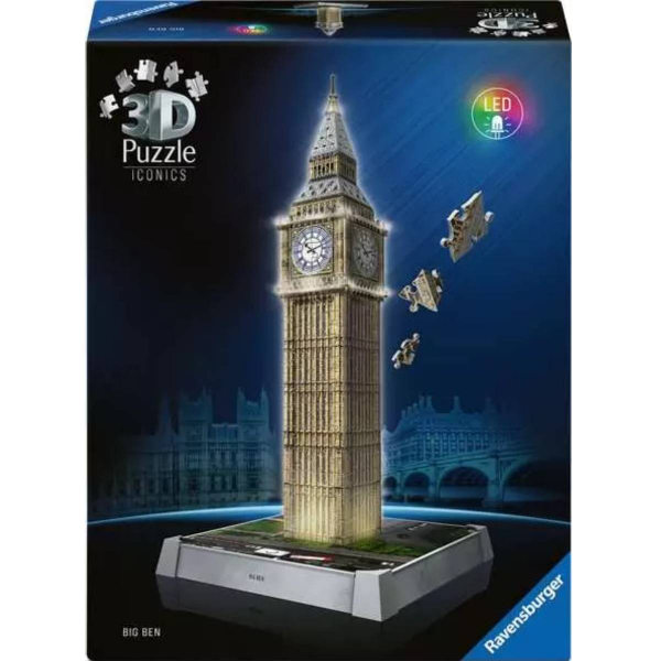 Ravensburger 3D puzzle (slagalice) – 216pcs Big Ben sa svetlom RA12008025 - ODDO igračke