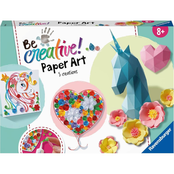 Ravensburger društvena igra – Be Creative Paper Art Cveće i jednorog RA18236 - ODDO igračke