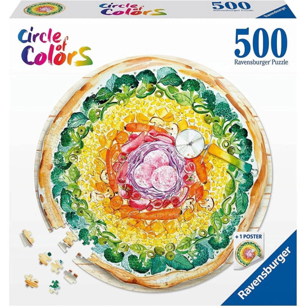 Ravensburger puzzle (slagalice) – 500pcs Krug boja – pizza RA17347 - ODDO igračke