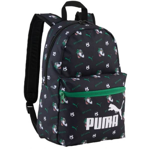 Ranac Phase Super Aoprint Small 1zip 1džep Puma 092430-01 crno-zeleni - ODDO igračke