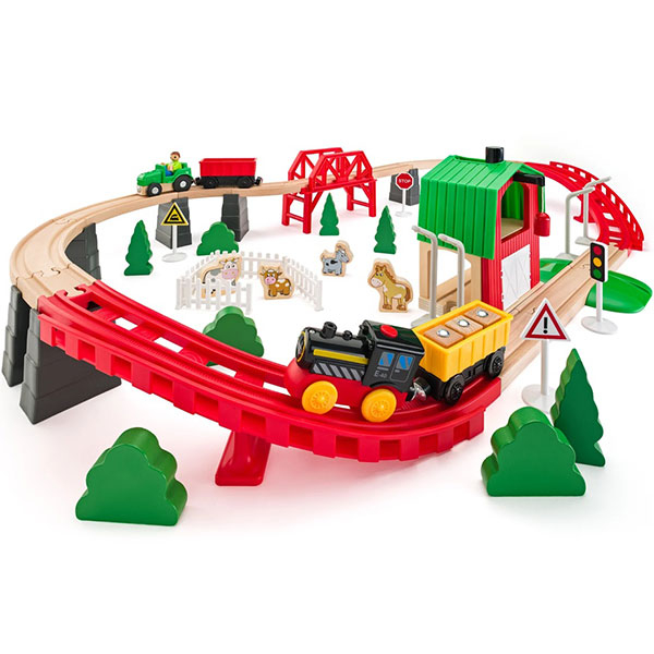 Železnički set Farma 60 delova Woody 93077 - ODDO igračke