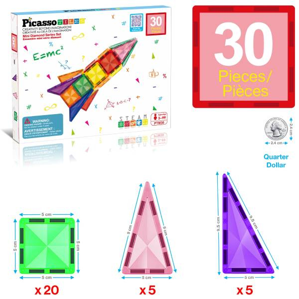 PicassoTiles set građevinskih blokova 30 komada Magnetic Mini Rocket Building Set 1100050828 - ODDO igračke